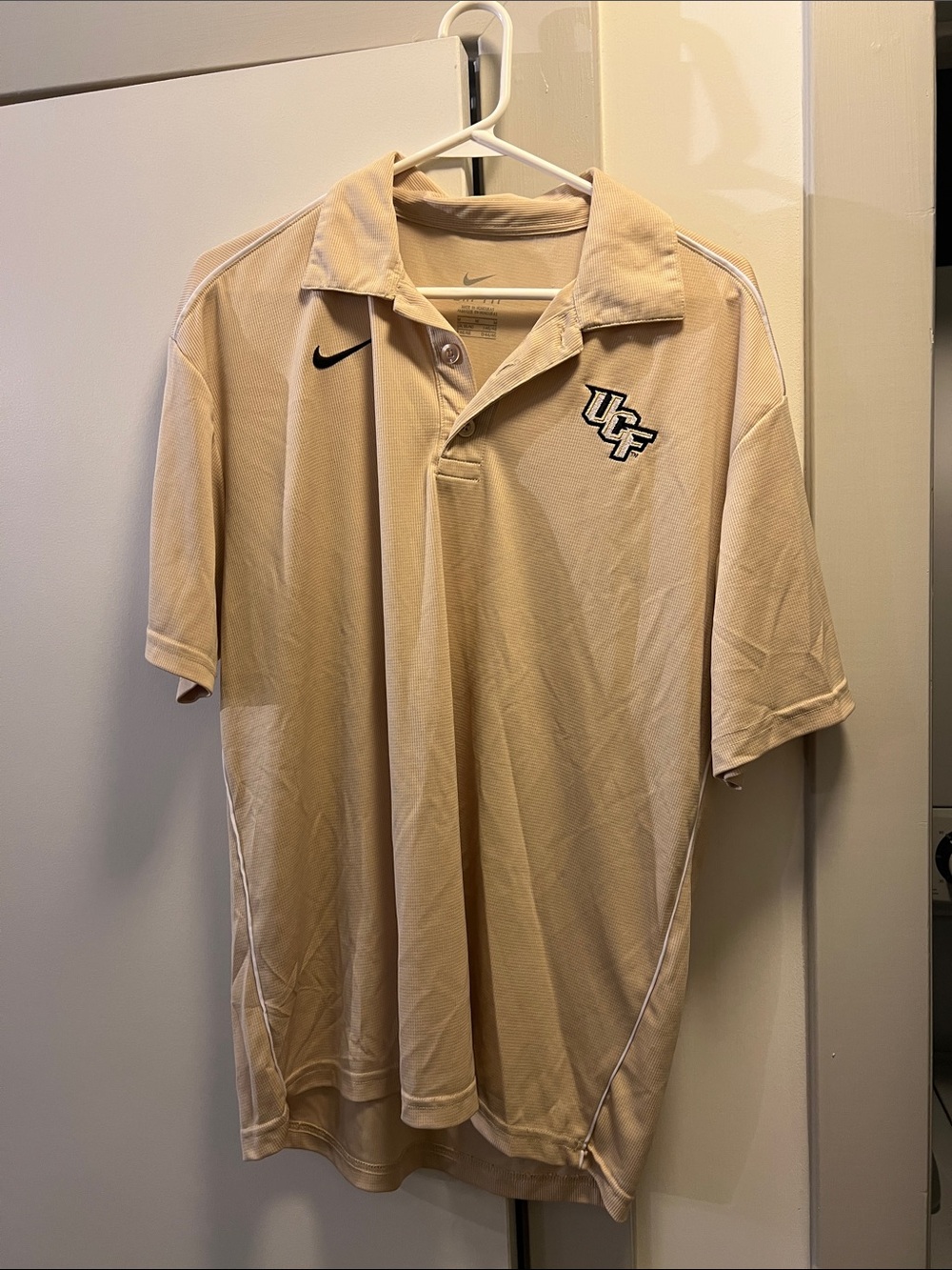 Nike Men's Polo with UCF Logo in Beige